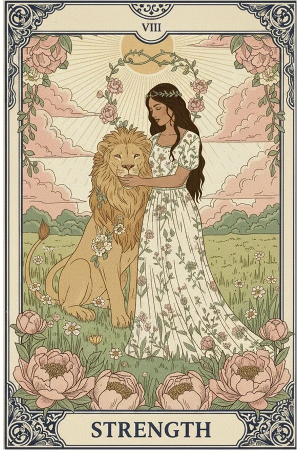 Strength — original Aura Guide Alchemy Tarot artwork